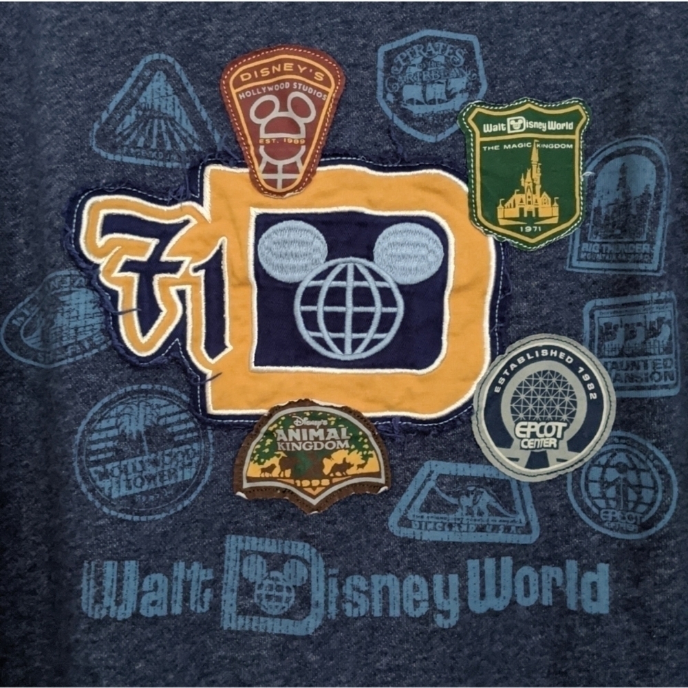 Disney Parks Authentic Park Applique Sweatshirt XL